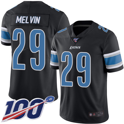 Detroit Lions Limited Black Men Rashaan Melvin Jersey NFL Football #29 100th Season Rush Vapor Untouchable